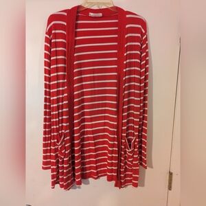 Zenana Outfitters Red and White Striped Top